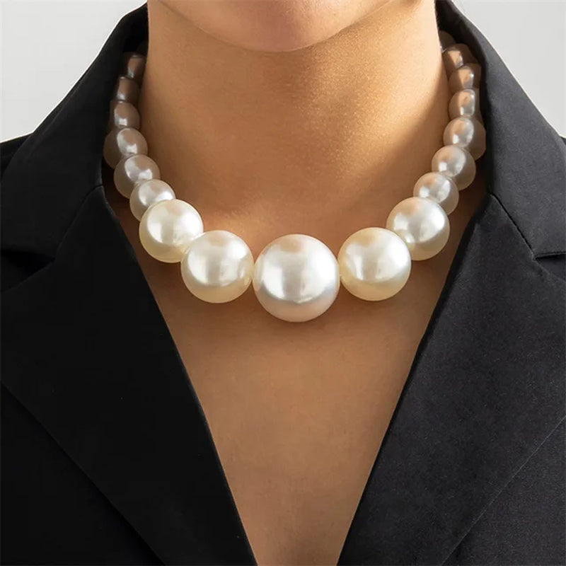 Pearl Necklace Earring for Women Female 2023 Trendy Bead Big Pearls Necklace Wedding Bracelet Party Jewelry Gift